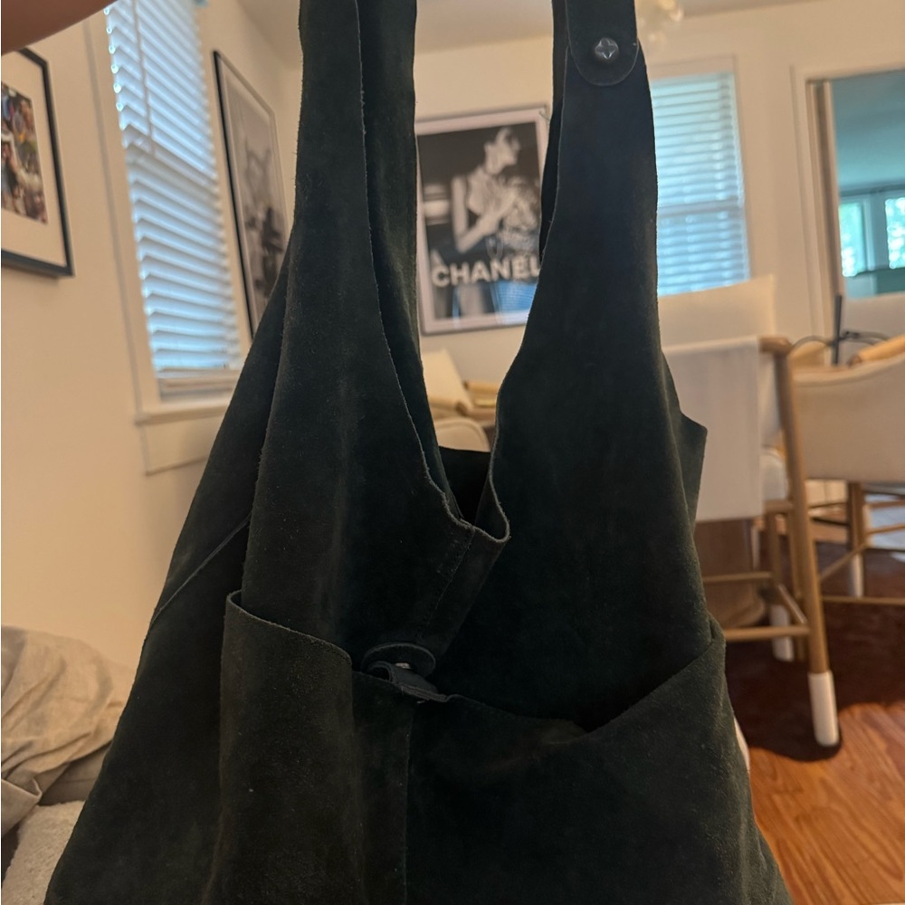 Free people Dark Green Suede Tote Bag